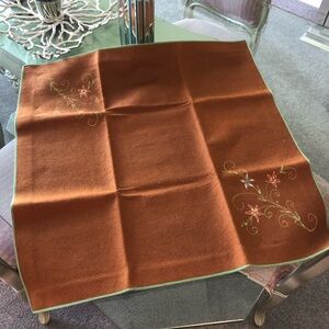 Vintage 29” Square Fitted Felt  Card Game Table Cloth, Hand Made & Painted